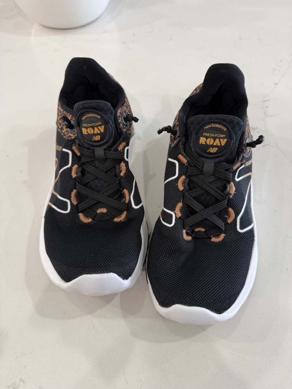 New Balance Women’s Black Sneakers with Leopard Accents - Picture 3 of 6
